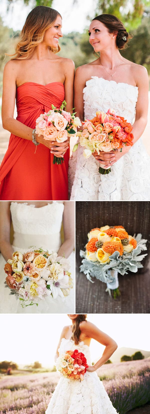 Hoa cưới cầm tay ombre chuyển sắc ấn tượng
