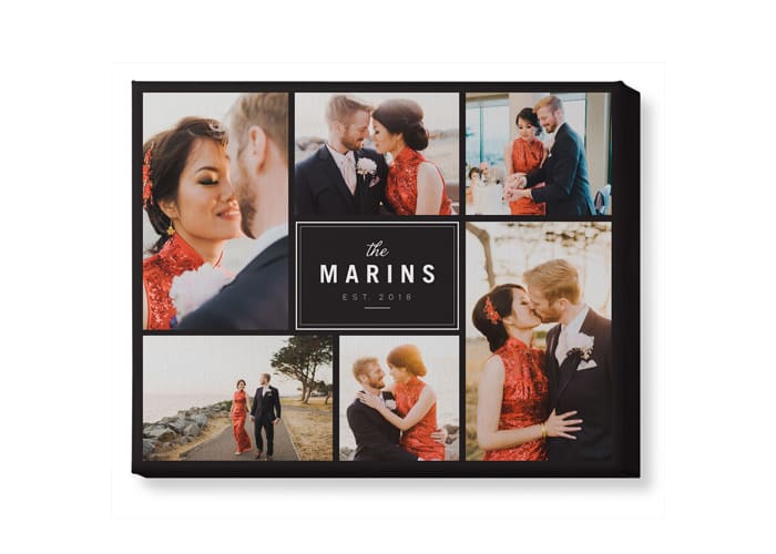 A canvas print for a married couple.