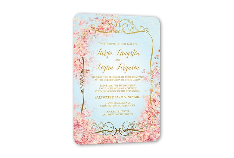 floral wedding invitation.