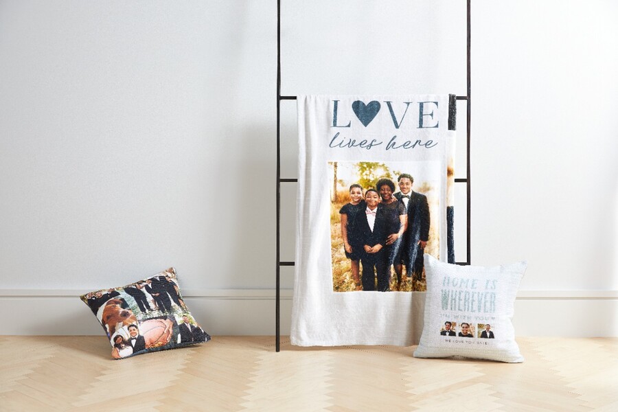 photo blanket and photo pillows