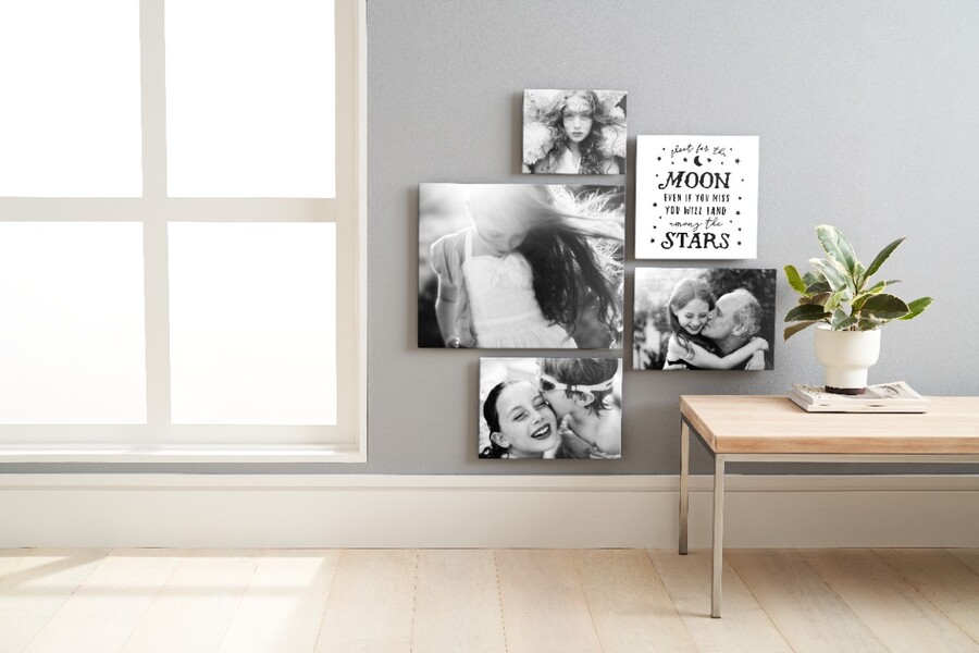 black and white gallery wall