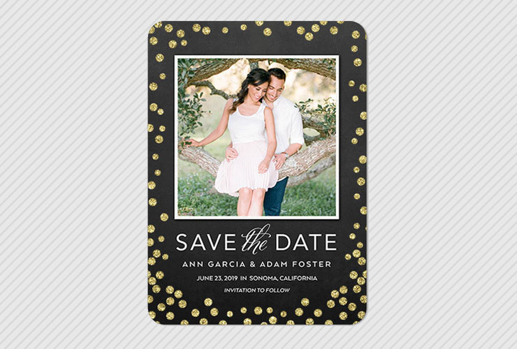 Couple in tree on save the date