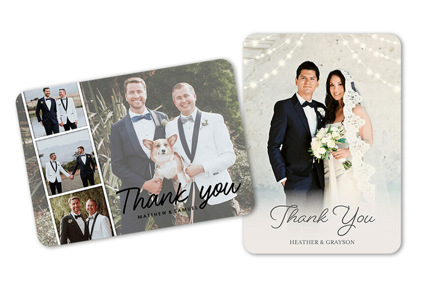 Photo wedding thank you cards