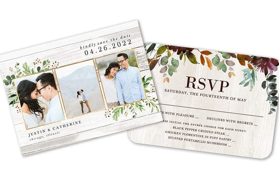 Save the date cards and rsvp cards for wedding