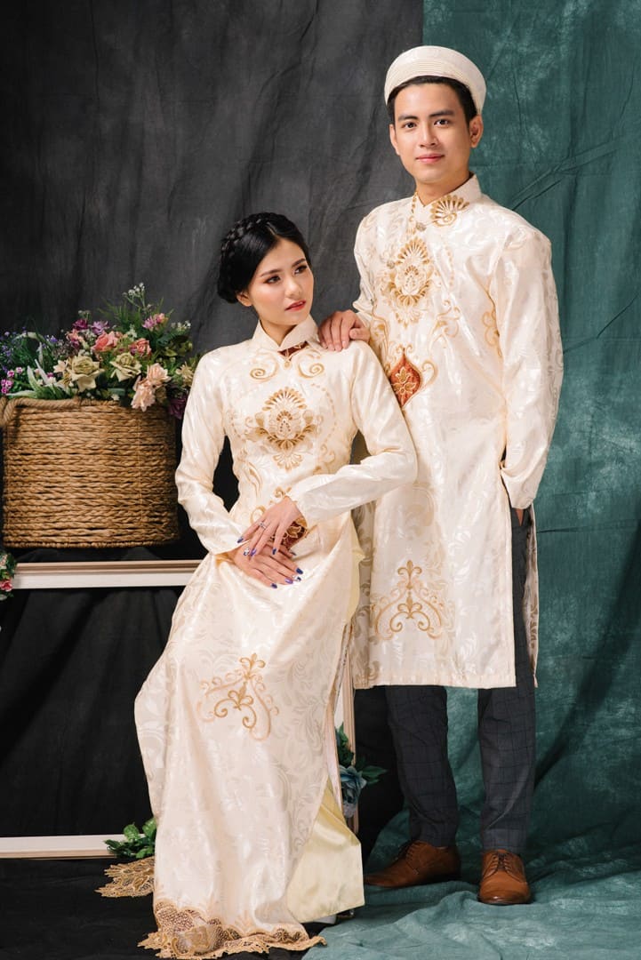 4 lý do cô dâu nên lựa chọn áo dài cưới gấm trong ngày trọng đại Mate.vn