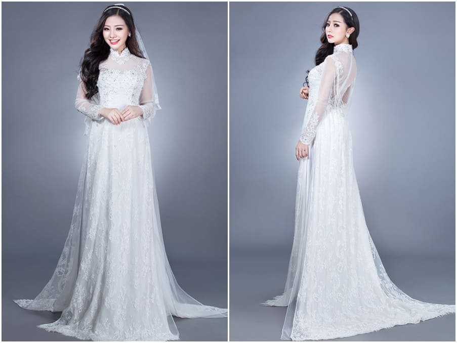 Những mẫu áo dài cô dâu giúp bạn trở nên thật duyên dáng trong ngày cưới Mate.vn