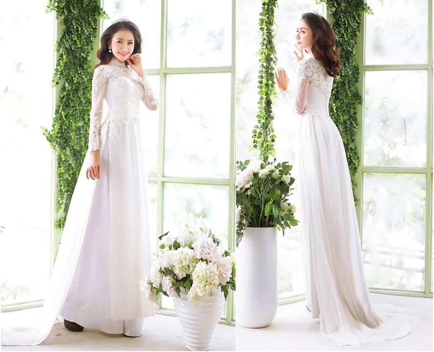 Những mẫu áo dài cô dâu giúp bạn trở nên thật duyên dáng trong ngày cưới Mate.vn