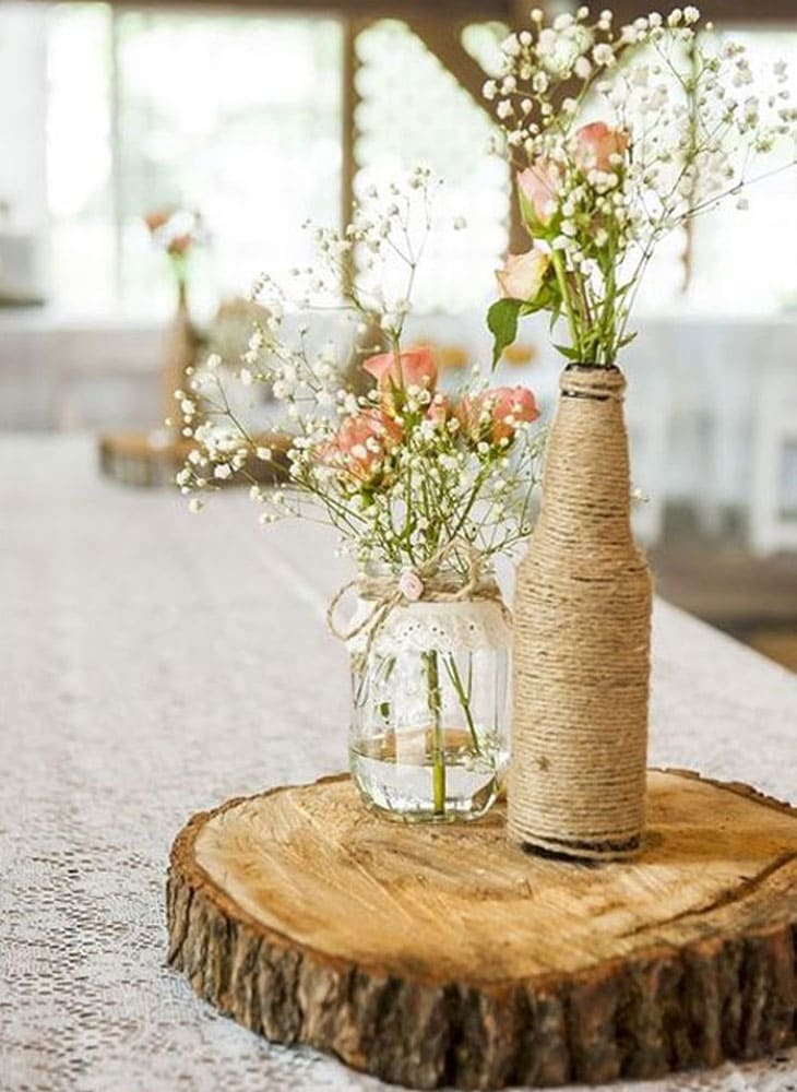 Bình hoa handmade trang trí bàn tiệc